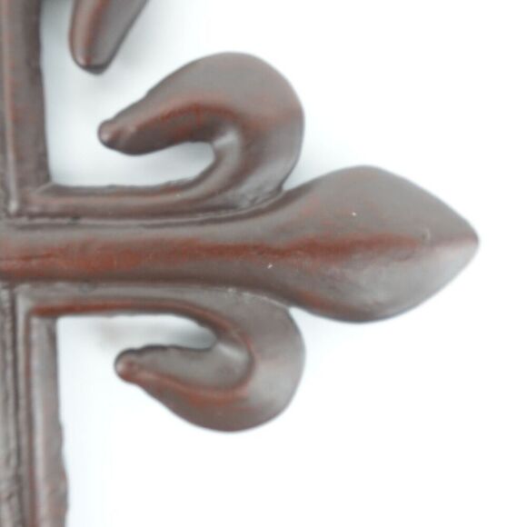 Iron Cross Medieval Ornate Gothic Fleur De Lis Wall Decor - Picture 9 of 11